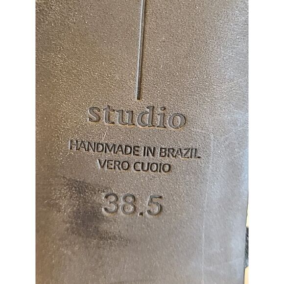 BLACK SUEDE STUDIO Felicity Women's Black Leather Heels, 2½" Y2K Strappy | 8B - Picture 15 of 15